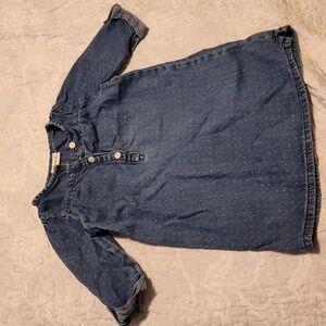Denim Dress Polka Dot 3/4 Sleeve - 3t but fits like 2t